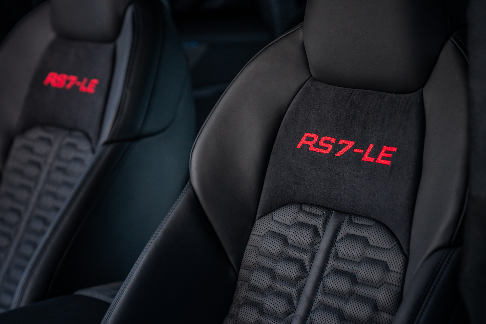 Close-up of RS7 emblems